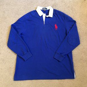Polo Ralph Lauren Men`s Large Blue Rugby LS Shirt